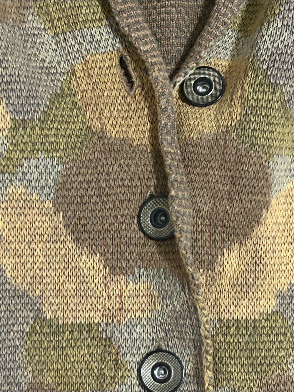 Olive Green Camouflage Knit Cardigan - Picture 8 of 13